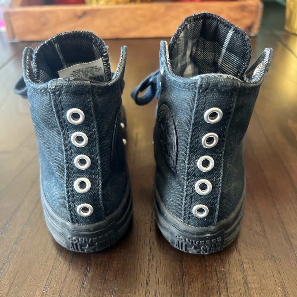 Converse Kids Black Canvas High-Tops - Picture 5 of 7